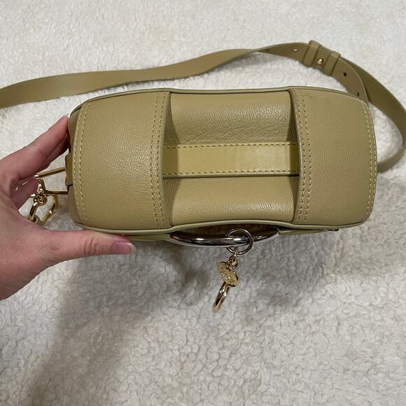 See by Chloe Mara Cross-Body Handbag Light Green Leather Suede Saddle Bag - Picture 10 of 16